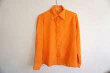 Load image into Gallery viewer, Orange shirt with white polka dots
