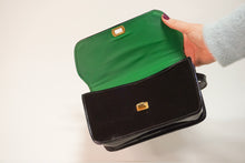 Load image into Gallery viewer, Small black and green vinyl bag
