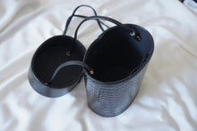 Load image into Gallery viewer, Black crocodile seal handbag
