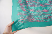 Load image into Gallery viewer, Green and pink feather scarf
