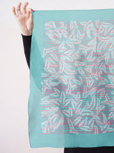 Load image into Gallery viewer, Green and pink feather scarf
